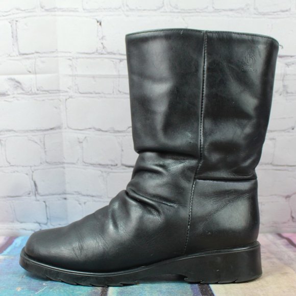Blondo Shoes - BLONDO Mid Calf Wool Lined Pull-on Black Leather Boots Size 8.5